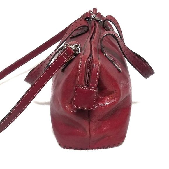 VINTAGE Fossil Red Distress Leather Crossbody Bag - Picture 8 of 15